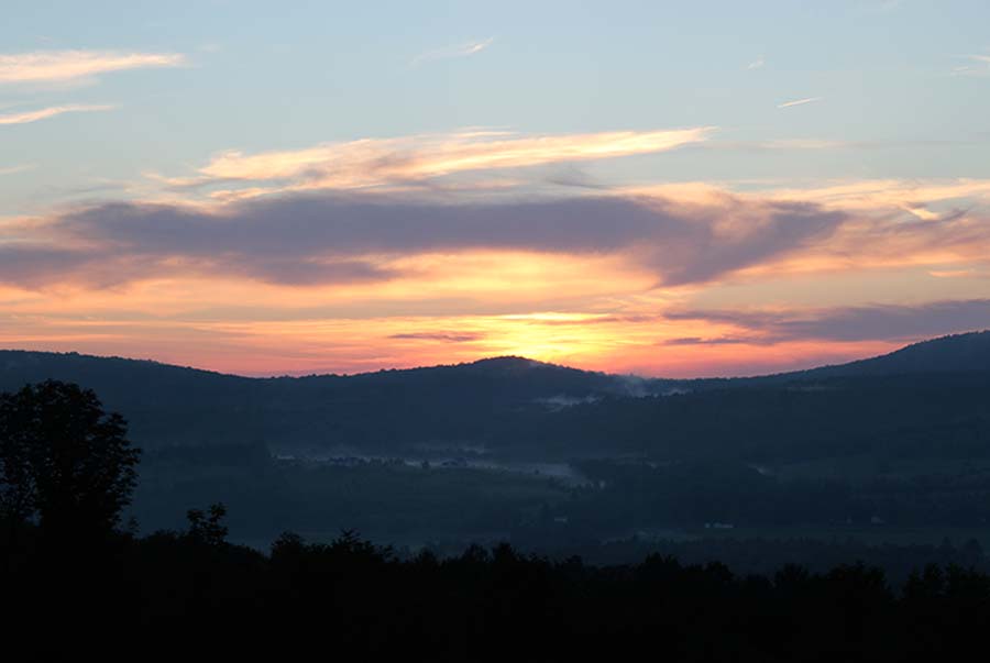 One of the many beautiful sunsets at Hummingbird Hill