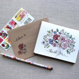 FLORAL BOUQUET THANK YOU NOTES