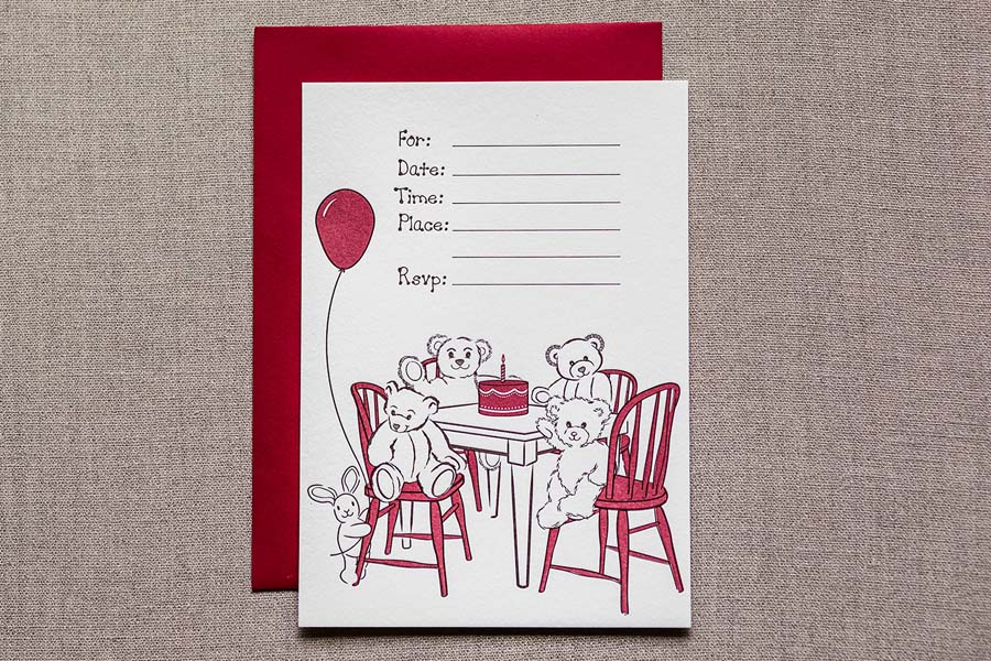 LETTERPRESS BIRTHDAY INVITATIONS